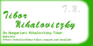 tibor mihalovitzky business card